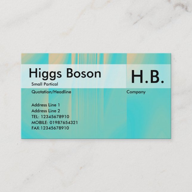 Turquoise and Pale Orange Business Card (Front)