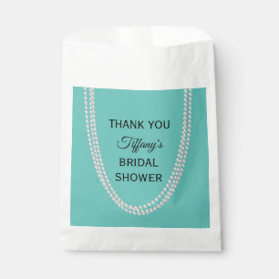 Turquoise and Pearls Bridal Shower Thank You Favour Bag