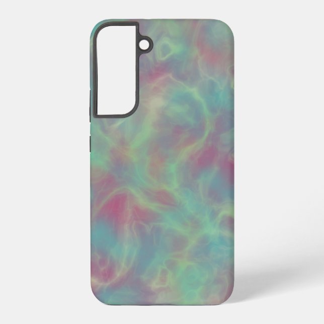 Turquoise and pink marble samsung galaxy s22+ case (Back)