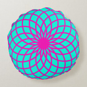 Turquoise and Pink Torus Meditation Cushion