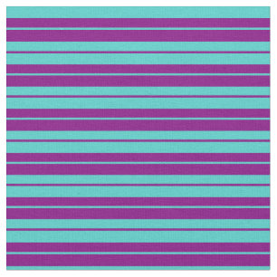Turquoise and Purple Coloured Stripes Pattern Fabric