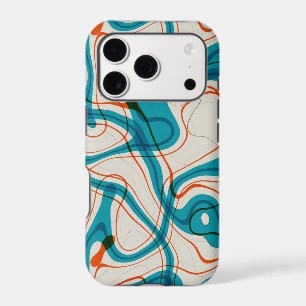 Turquoise and Red Swirls