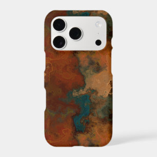 Turquoise and Rust Marble abstract
