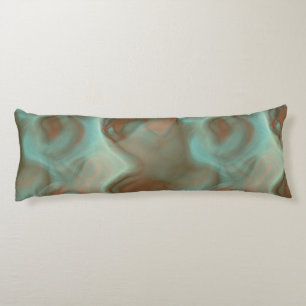 Turquoise and Rust Marble Abstract Body Pillow