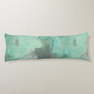 Turquoise and Rust Marble Abstract Body Pillow