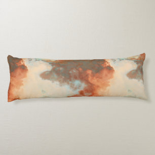 Turquoise and Rust Marble Abstract Body Pillow