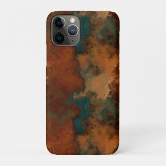 Turquoise and Rust Marble abstract iPhone 11 Pro Case