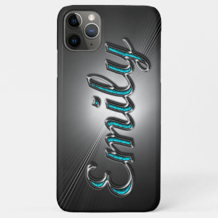Turquoise and Silver Design name "Emily" iPhone 11 Pro Max Case