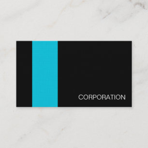 Turquoise and striped black modern business card