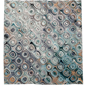 Turquoise And Tan Circles Pattern