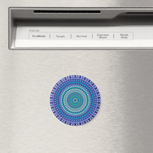 Turquoise and teal blue mandala  magnet
