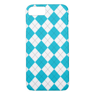 Turquoise and White Argyle Case-Mate iPhone Case