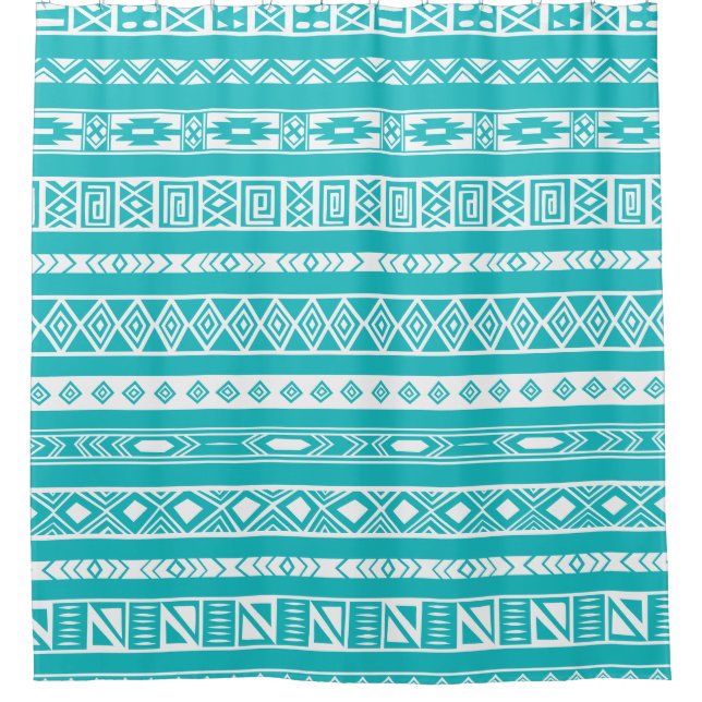 Turquoise and White Aztec Ethnic Tribal pattern (Front)