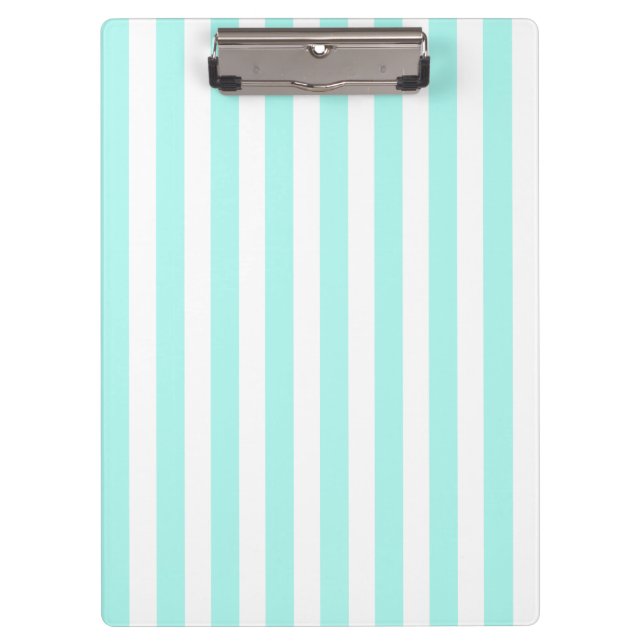 Turquoise and white candy stripes clipboard (Front)