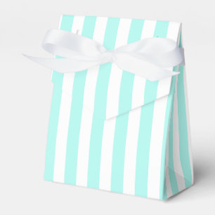 Turquoise and white candy stripes favor box