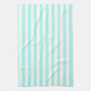 Turquoise and white candy stripes kitchen towel