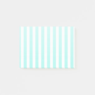 Turquoise and white candy stripes post-it notes
