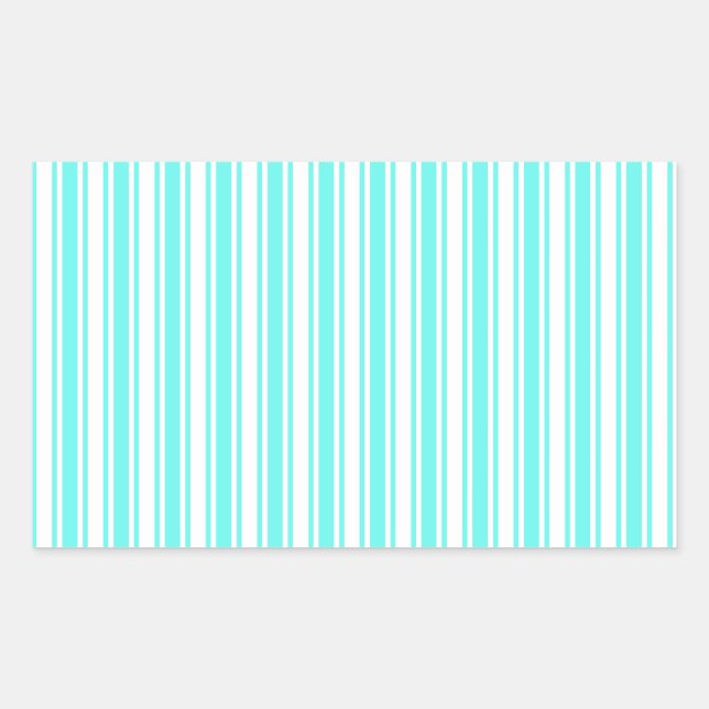 Turquoise and white candy stripes sticker (Front)
