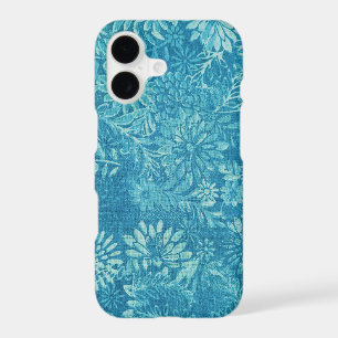 turquoise and white daisy design