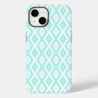 Turquoise and white diamond pattern