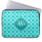 Turquoise and White Quatrefoil Pattern Monogram