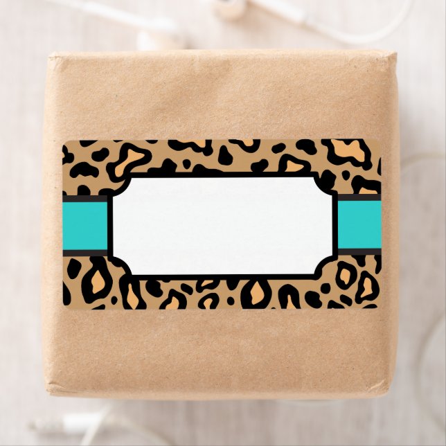 Turquoise Animal Leopard Print Labels (Insitu)