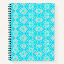 Turquoise, Aqua and Grey Flowers with Cyan