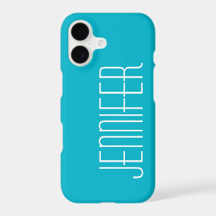 Turquoise Aqua avec nom Jumbo personnalisé en Blan