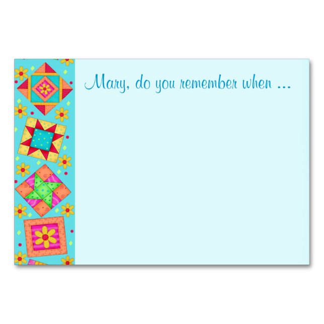 Turquoise Aqua Blue RSVP Custom Table Number (Front)