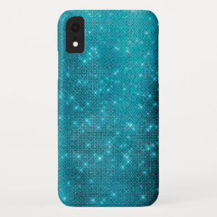 Turquoise - Aqua Blue Shimmer and Sparkle Pattern iPhone XR Case