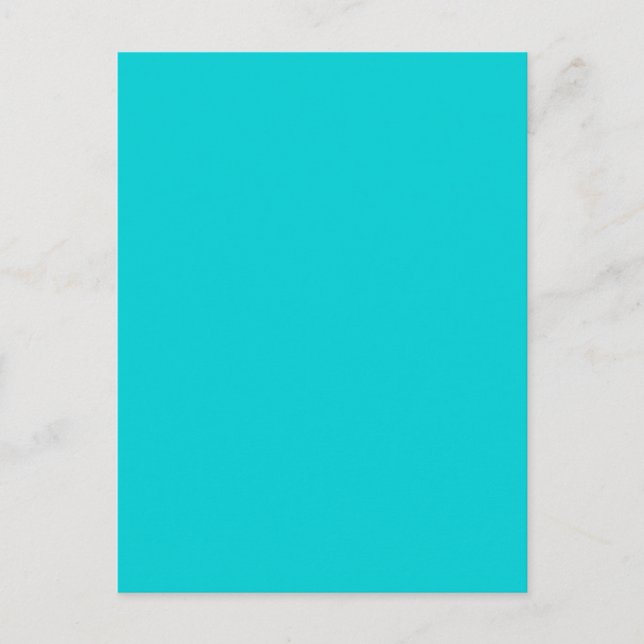 Turquoise Aqua Blue Solid Trend Colour Background Postcard (Front)