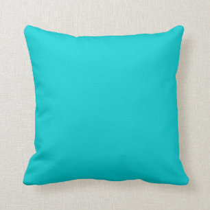 Turquoise Aqua Blue Solid Trend Colour Background Throw Pillow