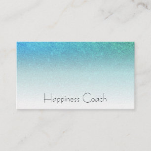 *~* TURQUOISE AQUA BLUE White Gradient Glitter Business Card