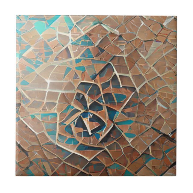 Turquoise aqua brown beige ceramic tiles (Front)