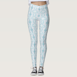 Turquoise aqua diamond geometric design leggings