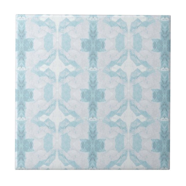 Turquoise aqua diamond geometric design  tile (Front)