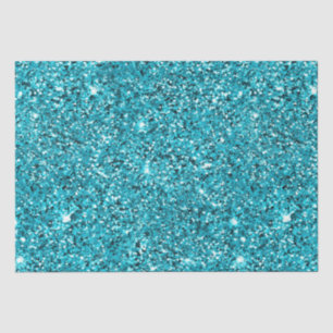 Turquoise Aqua Glitzy Sparkle Glitter Tissue Paper