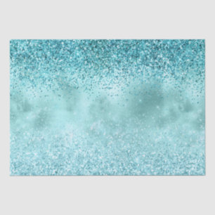 Turquoise Aqua Gold Glam Glitter Tissue Paper