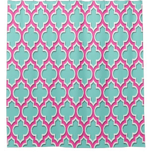 Turquoise Aqua Hot Pink White XL Moroccan #4DS