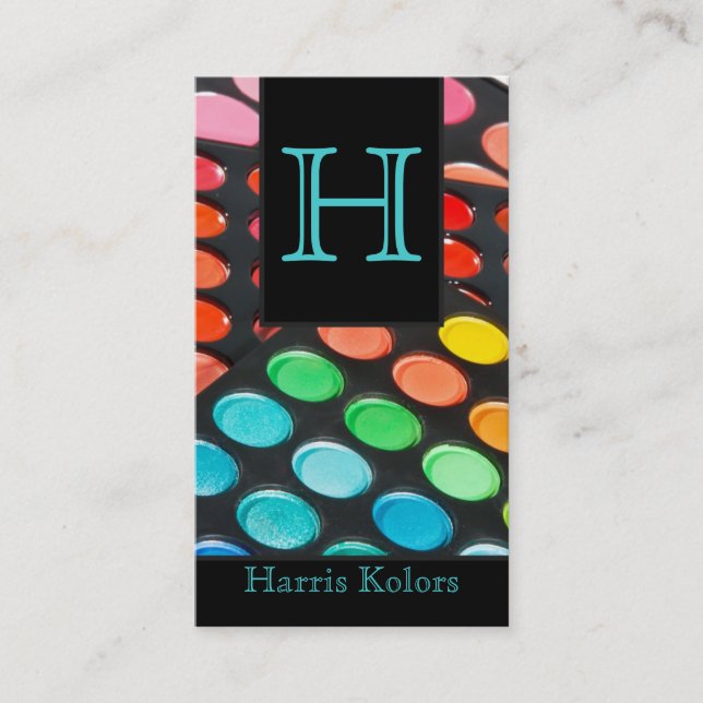 Turquoise Aqua Make Up Artiste Palette Carte de vi (Devant)