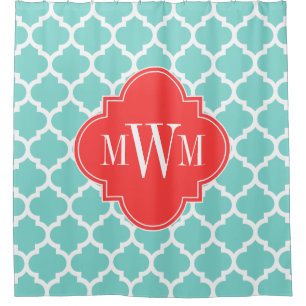 Turquoise Aqua Moroccan #5 Coral Red 3I Monogram