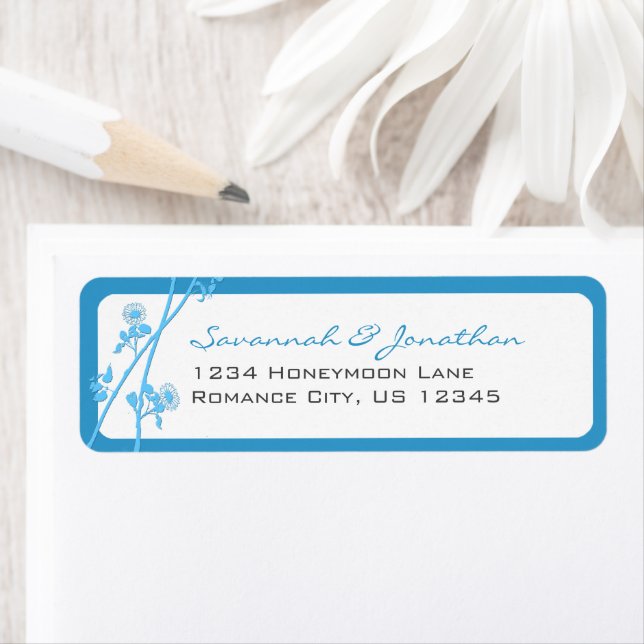 Turquoise Aqua Sea Blue Fleur sauvage Branch (En situation)