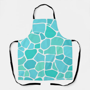 Turquoise Aqua Sea Glass Mosaic Pattern Apron