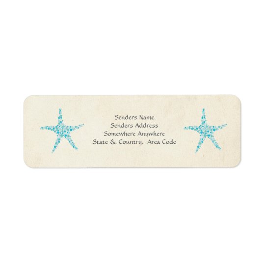 Turquoise Aqua Starfish Small Address Labels