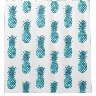 Turquoise Aqua Tropical Pineapples