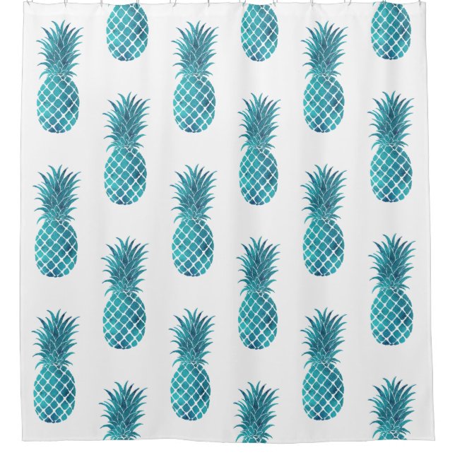 Turquoise Aqua Tropical Pineapples (Front)
