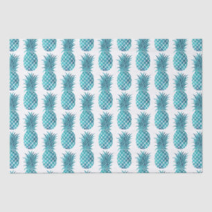 Turquoise Aqua Tropical Pineapples Tissue Paper