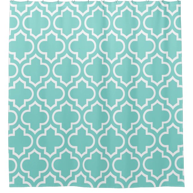 Turquoise Aqua White Moroccan #6 Pattern (Front)