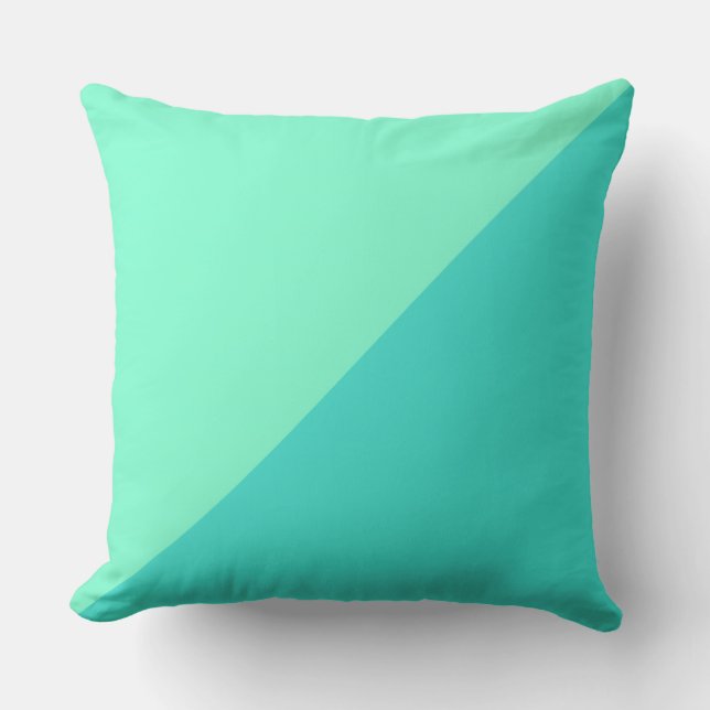 Turquoise & Aquamarine Solid Colour Background Throw Pillow (Front)
