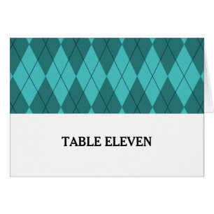 Turquoise Argyle Table Number Card